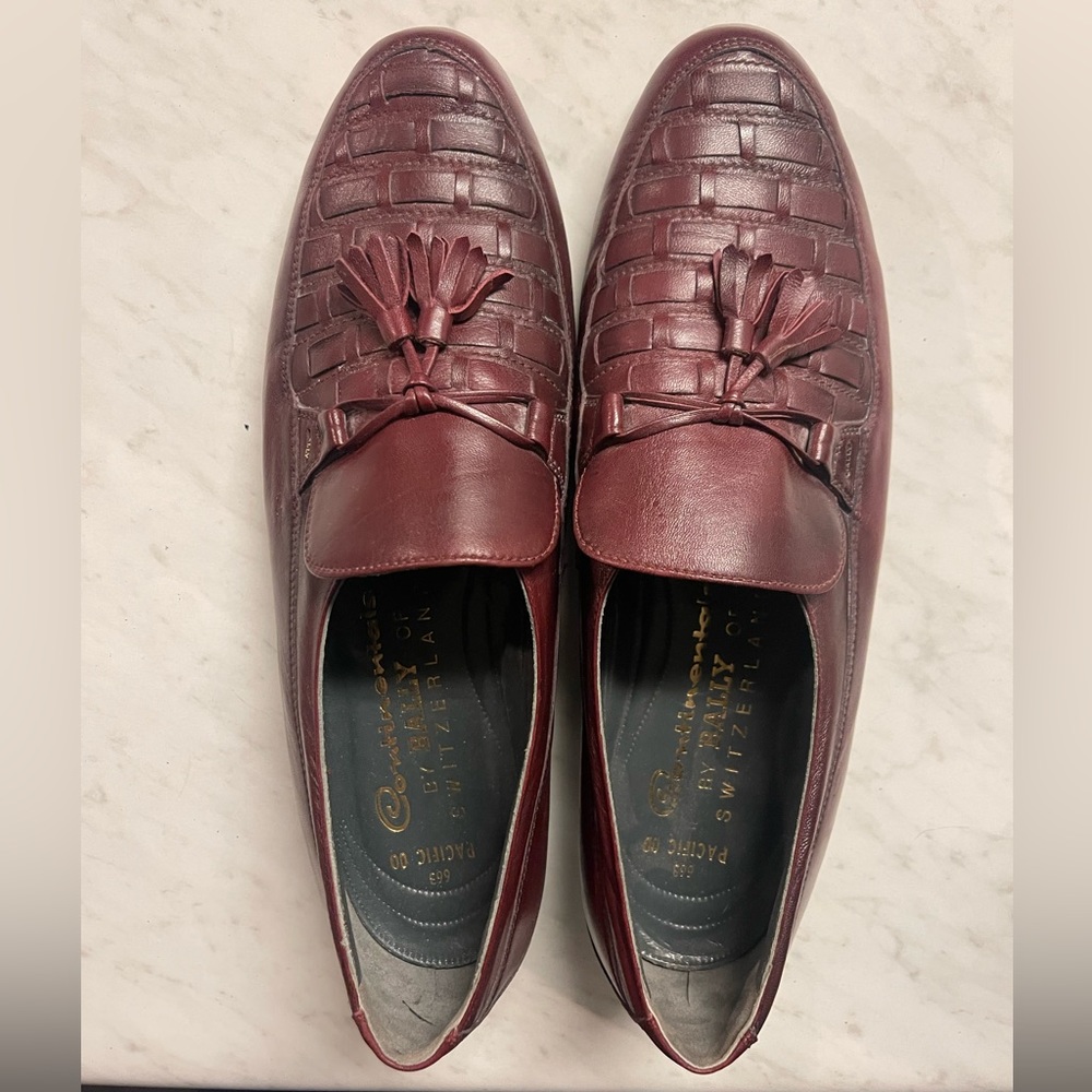 Continentals Bally Parawet Tassel Burgundy Leather Loafers  Switzerland Men's 9M